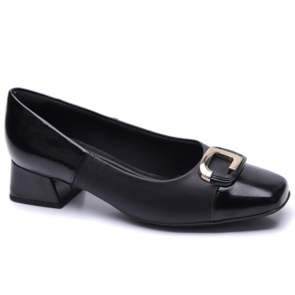 Sapato Feminino Piccadilly Salto Quadrado com Stretch 160105