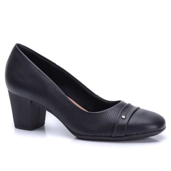Sapato Feminino Salto Usaflex Couro Clássico UC1101