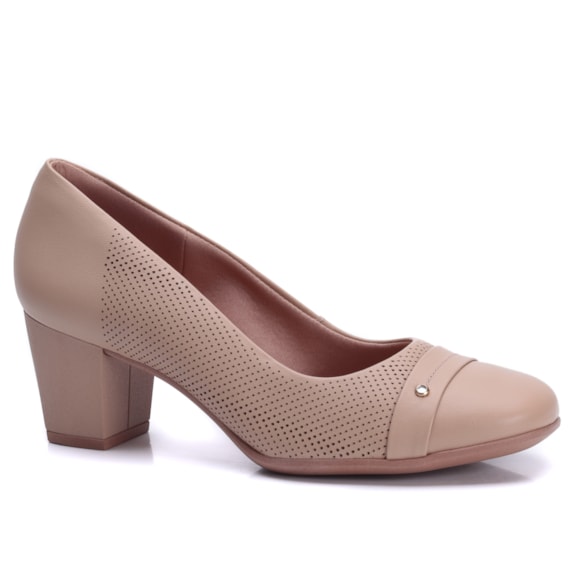 Sapato Feminino Salto Usaflex Couro Clássico UC1101