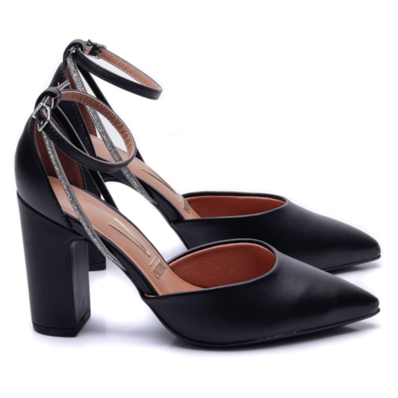 Salto Médio Sandalia Facinelli Salto Grosso Sapato Salto Alto