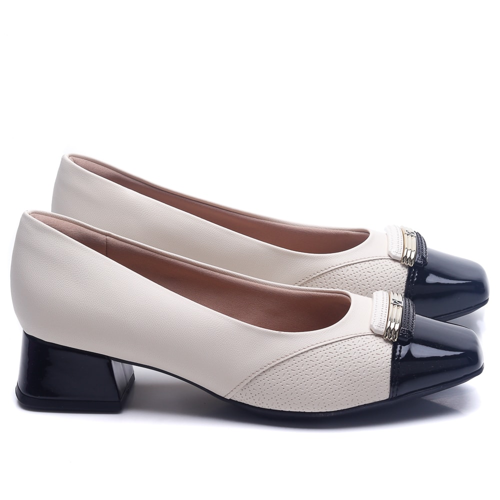 Sapato Feminino Social Piccadilly Salto Quadrado 160078 - Andaraki