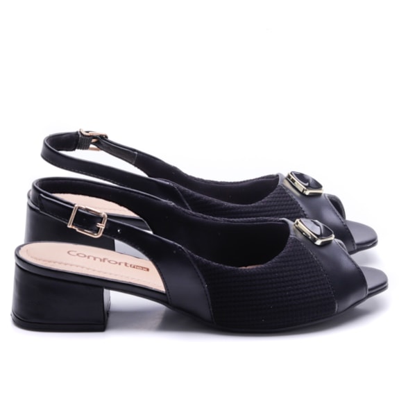 Sapato Peep Toe Feminino Comfortflex 24-64431