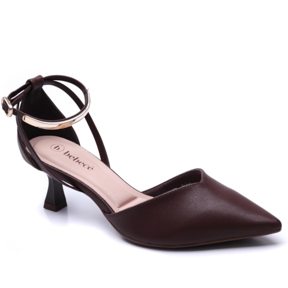 Sapato Scarpin Bebecê com Detalhe de Metal Fivela 