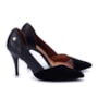 Sapato Scarpin Feminino Nobuck Vizzano - PRETO/PRETO