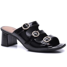 Tamanco Feminino Dakota Salto Bloco com 3 Fivelas Y9742 
