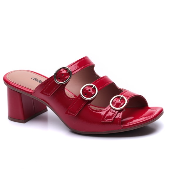 Tamanco Feminino Dakota Salto Bloco com 3 Fivelas Y9742