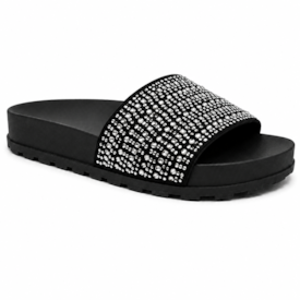 Tamanco Feminino Moleca Slide Camurça com Brilho 5436.452
