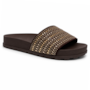 Tamanco Feminino Moleca Slide Camurça com Brilho 5436.452