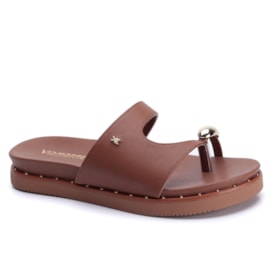 Tamanco Feminino Via Marte Birken com Detalhe no Dedo 169-022 Ganache