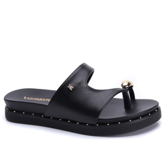 Tamanco Feminino Via Marte Birken com Detalhe no Dedo 169-022 Preto