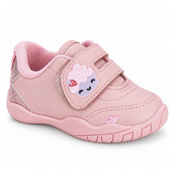 Tênis Baby Infantil Feminino Molekinha Jogging com Velcro Cupcake 2750.106