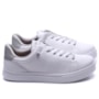 Tênis Casual Feminino Via Marte com Glitter 016-002 Branco Prata