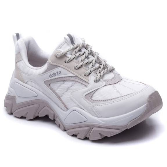 Tênis Casual Sneaker Feminino Dakota G 9981 White Nevoa