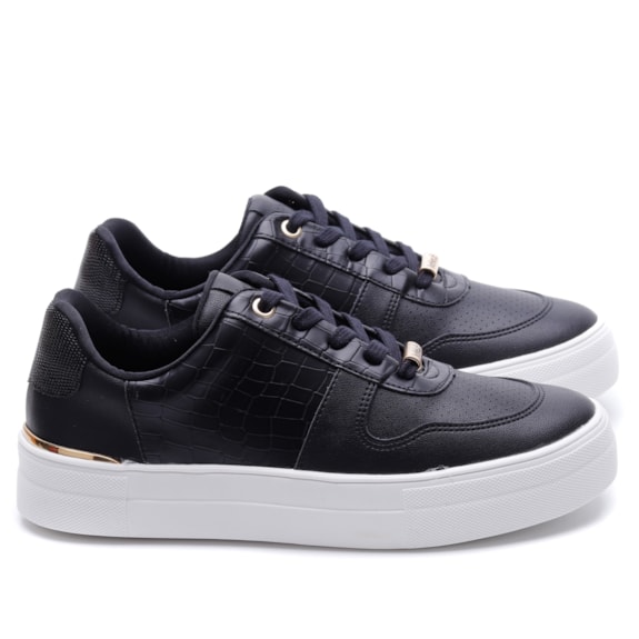 Calcados Bebece Tênis Feminino Casual Bebecê Preto Tênis