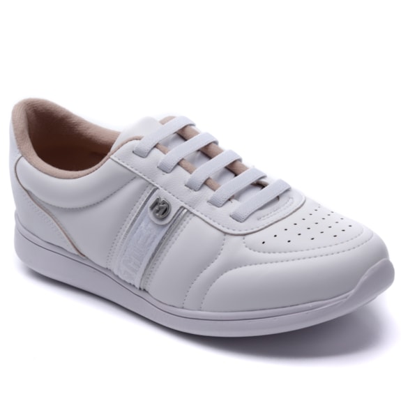 Tênis Feminino Casual Modare Branco Prata Andaraki