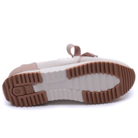 Tênis Feminino Modare Casual Ultraconforto Laço 7405.101 Branco Off Bege