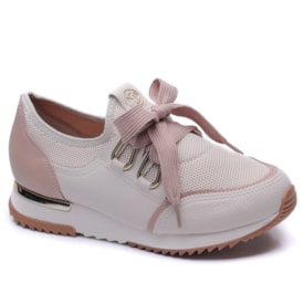 Tênis Feminino Modare Casual Ultraconforto Laço 7405.101 Branco Off Bege