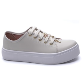 Tênis Feminino Moleca Casual Napa com Pingente 56558.544 Branco