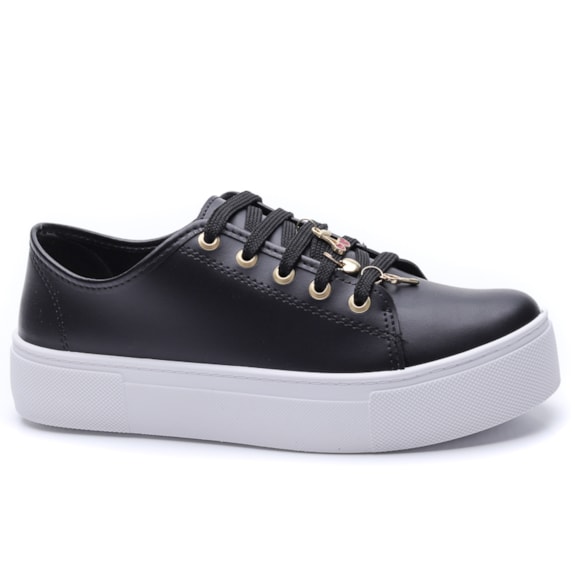 Tênis Feminino Moleca Casual Napa com Pingente 56558.544 Preto