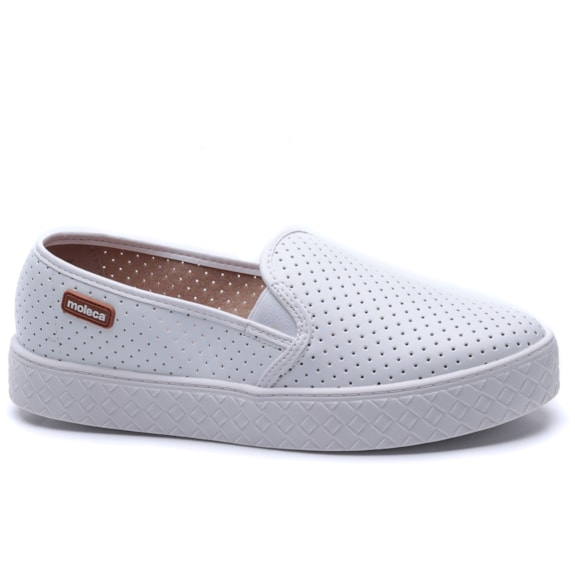 Tênis Feminino Moleca Slip On Napa 5712.304 Branco