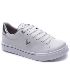 Tênis Feminino Street Casual NP da Via Marte 016-017 Branco Prata