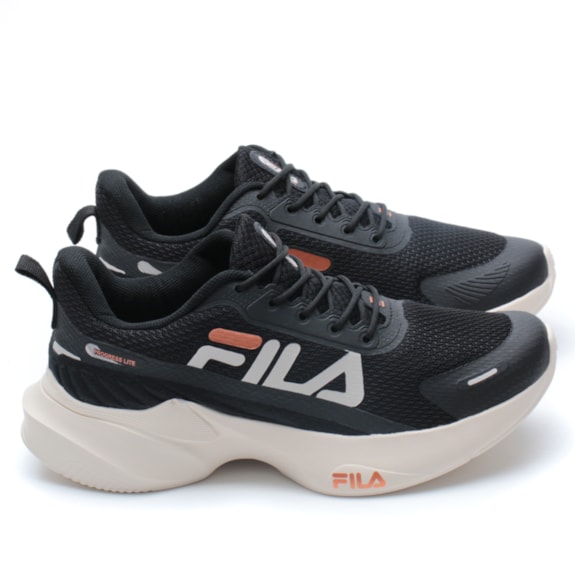 Tênis Fila Feminino Progress Lite F02TR00046 Preto Bege Cobre