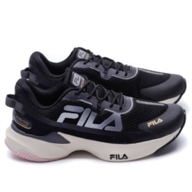Tênis Fila Recovery Preto Cinza Dourado 51J728X