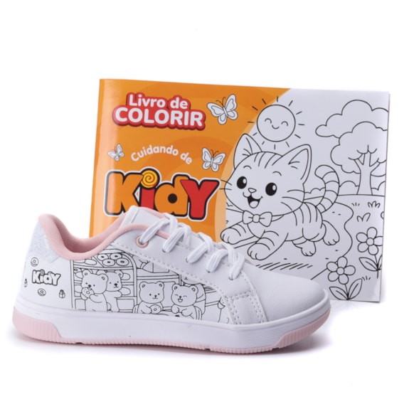 Tênis Infantil Feminino Kidy Para Colorir 329-0043