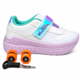 Tênis Infantil Feminino Kidy Veloz com rodinhas e Led LED 473-1001