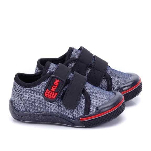 Tênis Infantil Masculino Klin - PRETO/CINZA/VERMELHO