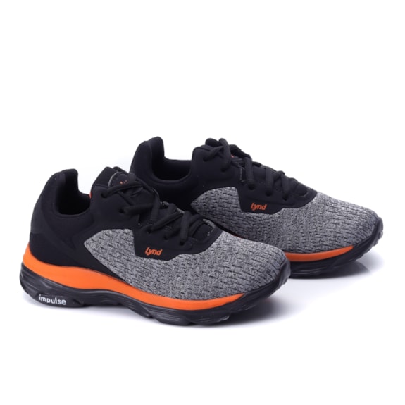 Tênis Infantil Masculino Lynd Joy Kids - PRETO/CINZA/LARANJA