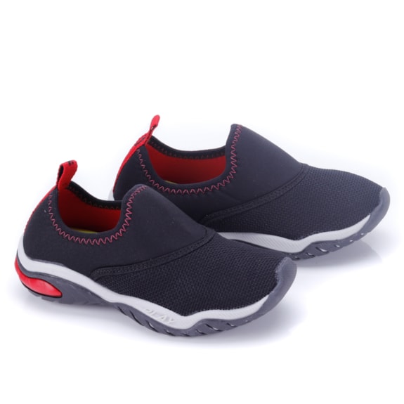 Tênis Infantil Slip On Masculino - PRETO/VERMELHO