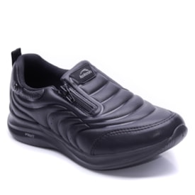 Tênis Jogging C/Zipper Feminino Kolosh K 7032 Preto