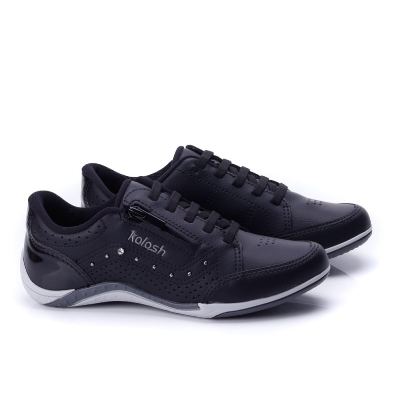 Tenis feminino preto hot sale kolosh