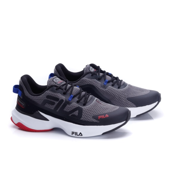 Tênis Recovery Masculino Fila Preto-Grafite-Vermelho