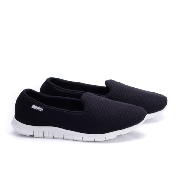 Tênis Sapatilha Slip Actvitta Feminino - PRETO/BRANCO