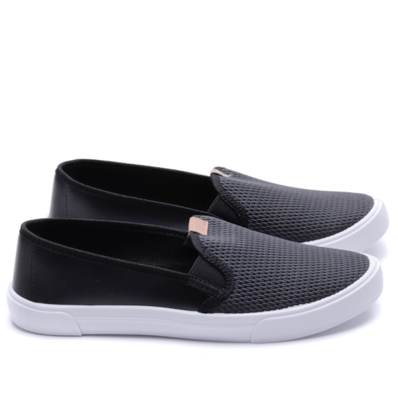 Slip On Sapatenis Moleca Preto Sapatenis Feminino Moleca Slip Da