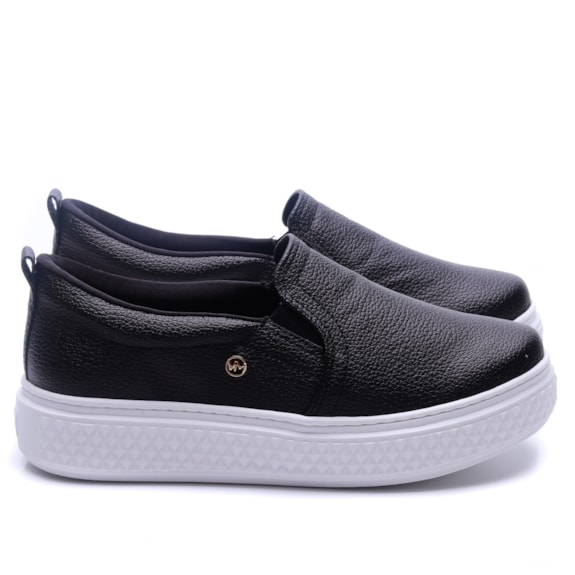 Tênis Slip On Tenis Via Marte Feminino Preto Tênis Slip On