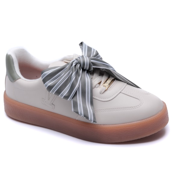 Tênis Vizzano Casual Cadarço de Laço 1444.105 Branco Off Verde